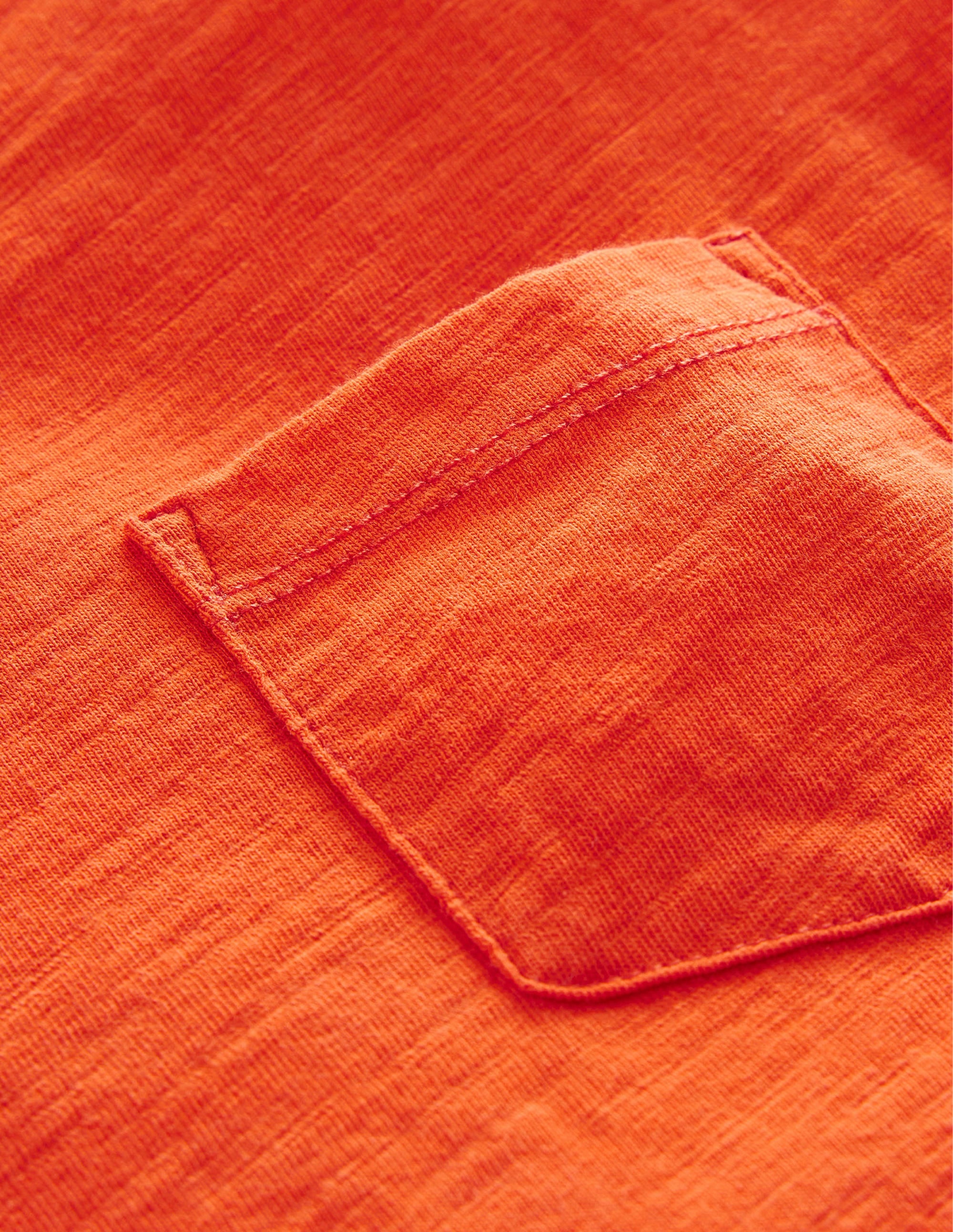 T-shirt délavé en tissu flammé-Orange mandarine - Image 3