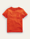 T-shirt délavé en tissu flammé-Orange mandarine