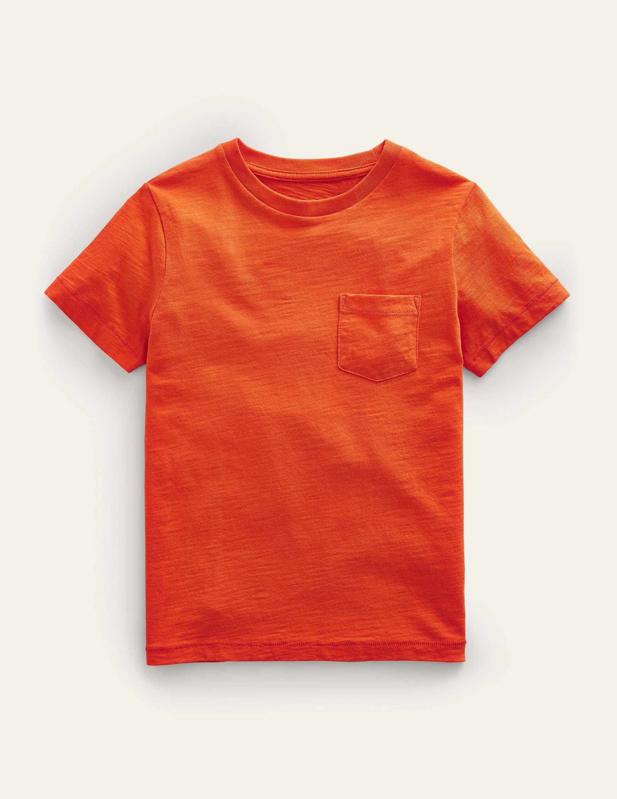T-shirt délavé en tissu flammé-Orange mandarine - Image 1