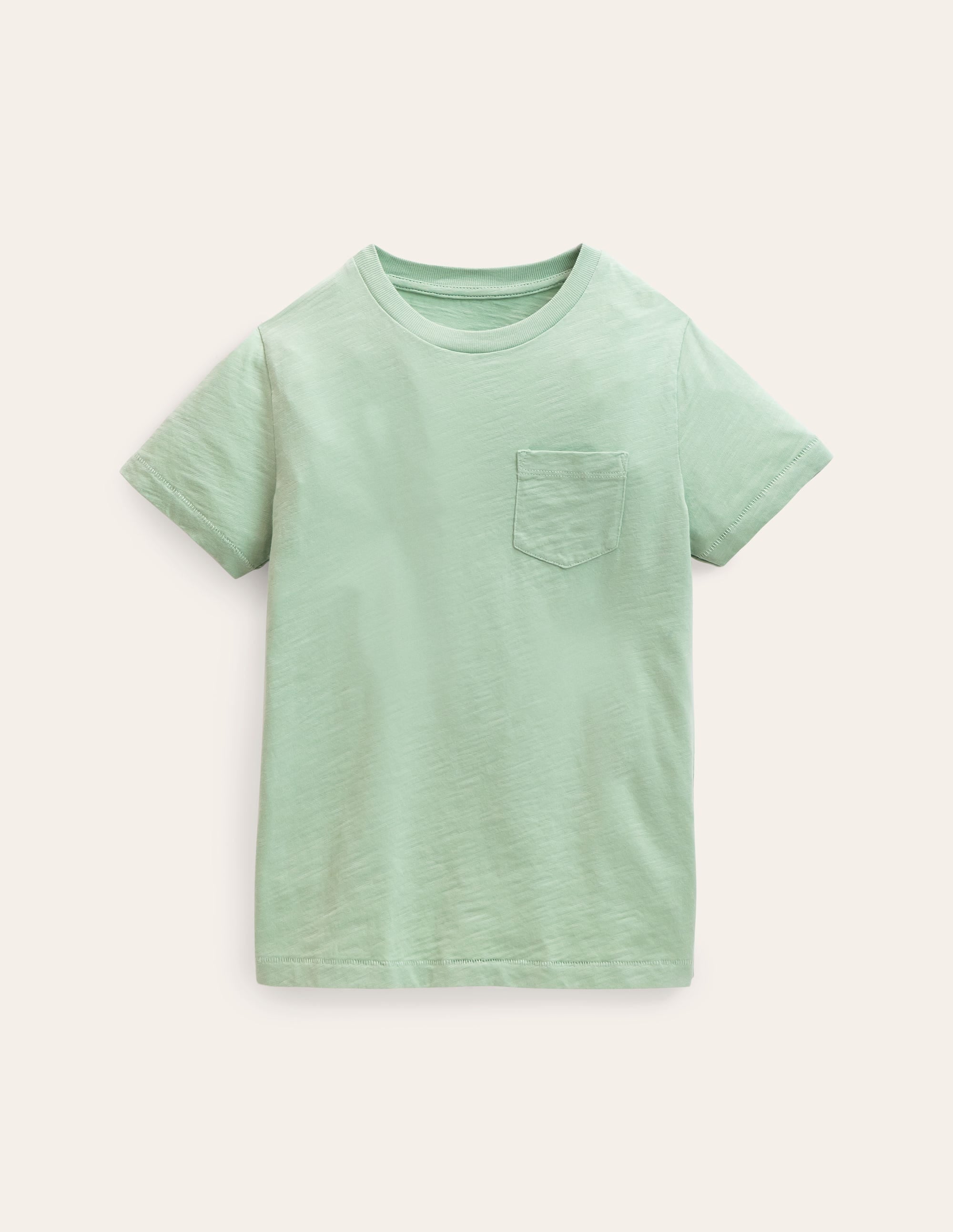 T-shirt délavé en tissu flammé-Vert herbe profond - Image 1