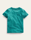 T-shirt délavé en tissu flammé-Vert persan