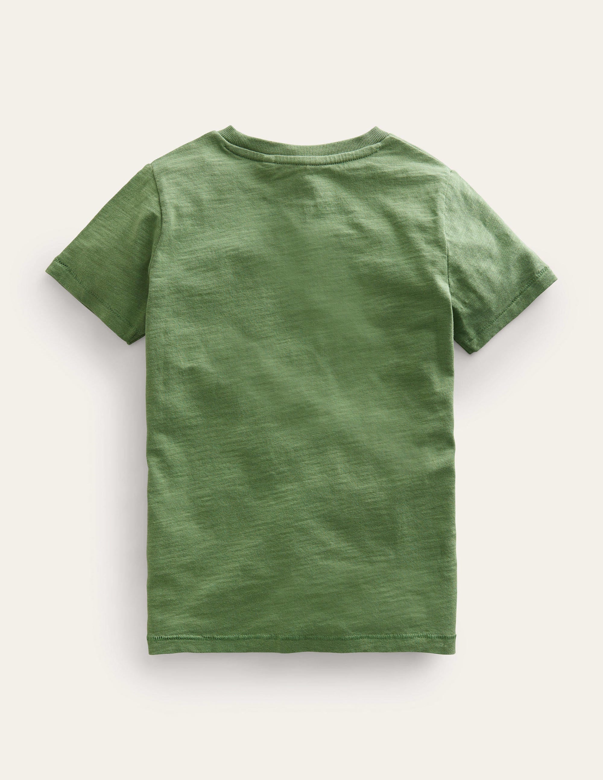 Vorgewaschenes Flammgarn-T-Shirt-Safarigrün - Image 2