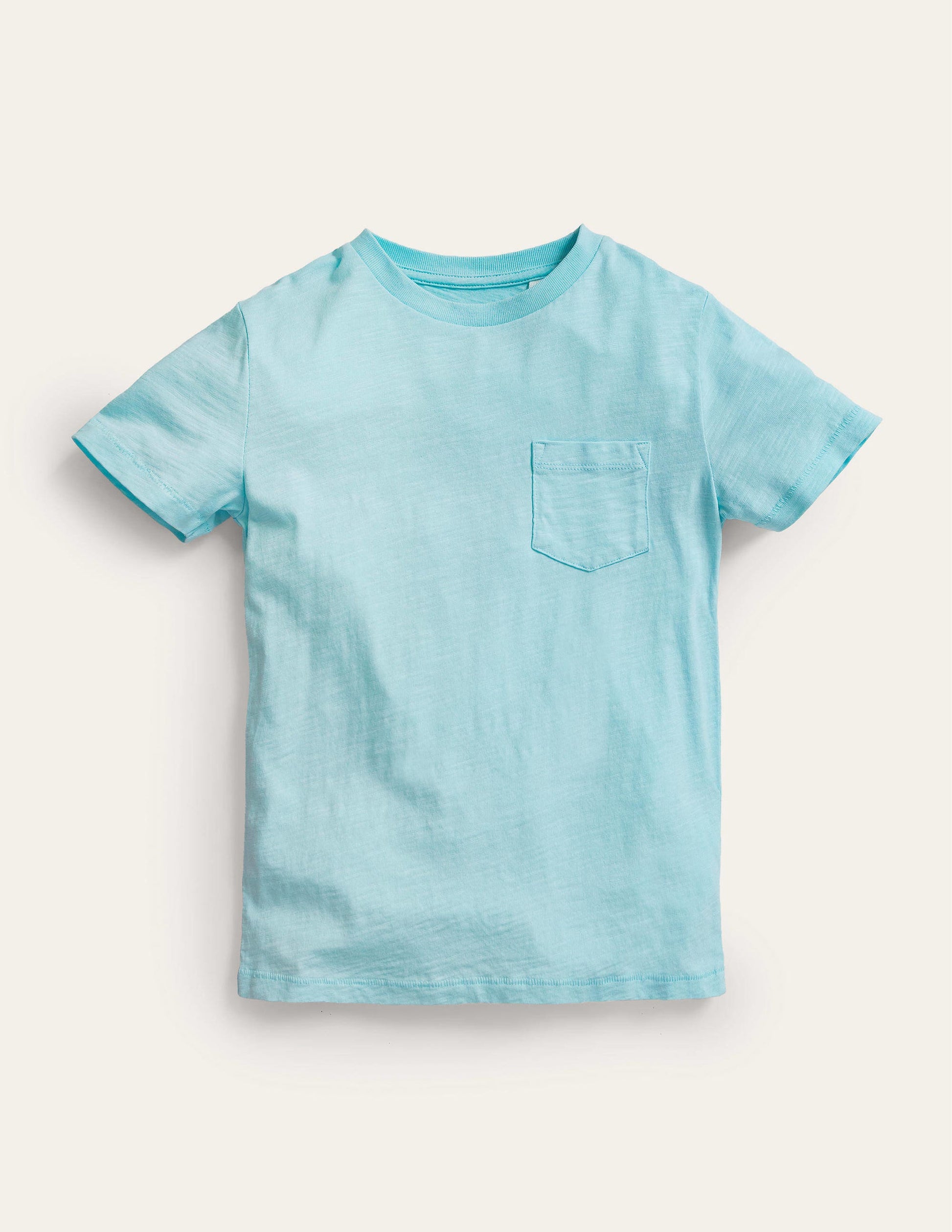 T-shirt délavé en tissu flammé-Bleu clair-1