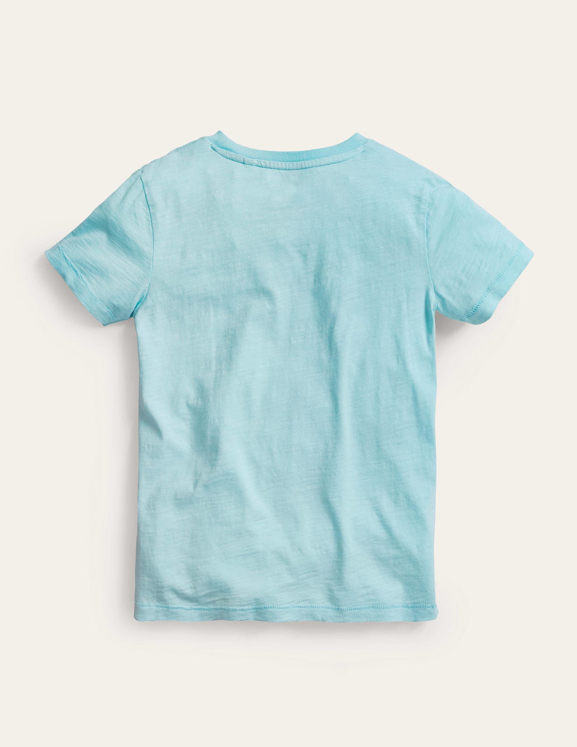 T-shirt délavé en tissu flammé-Bleu clair - Image 2
