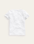 Vorgewaschenes Flammgarn-T-Shirt-Weiß
