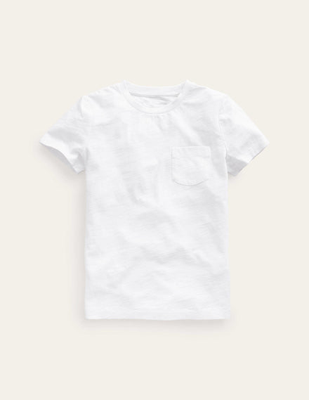 Vorgewaschenes Flammgarn-T-Shirt-Weiß