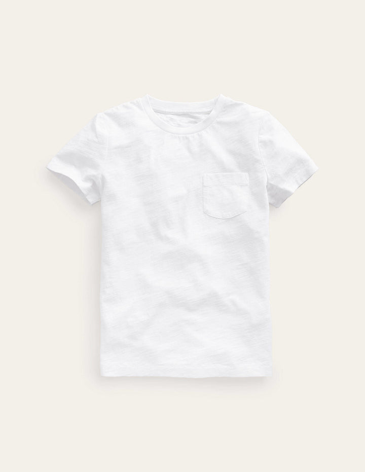 Vorgewaschenes Flammgarn-T-Shirt-Weiß