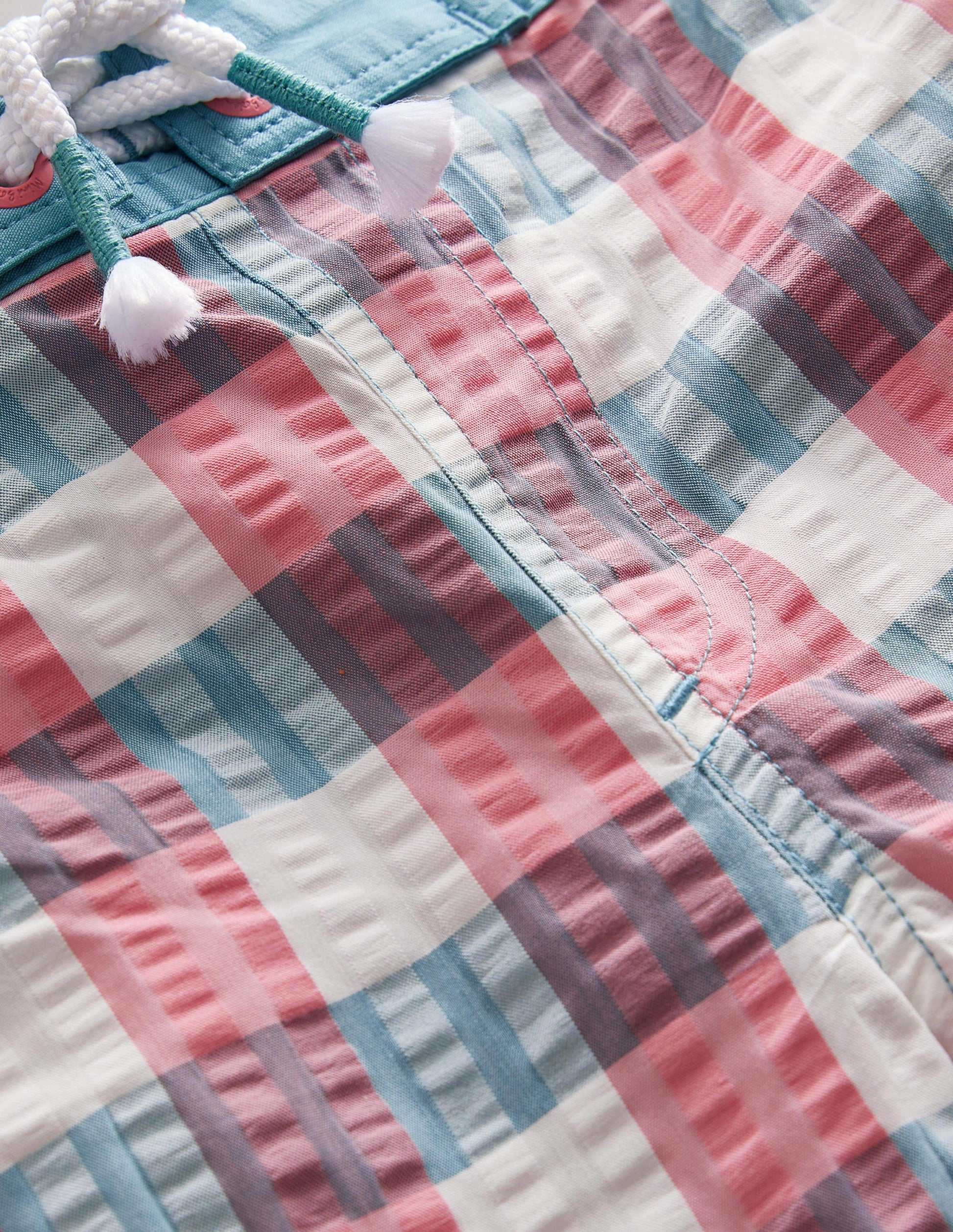 Gingham Board Shorts-Pink/Green Check-3