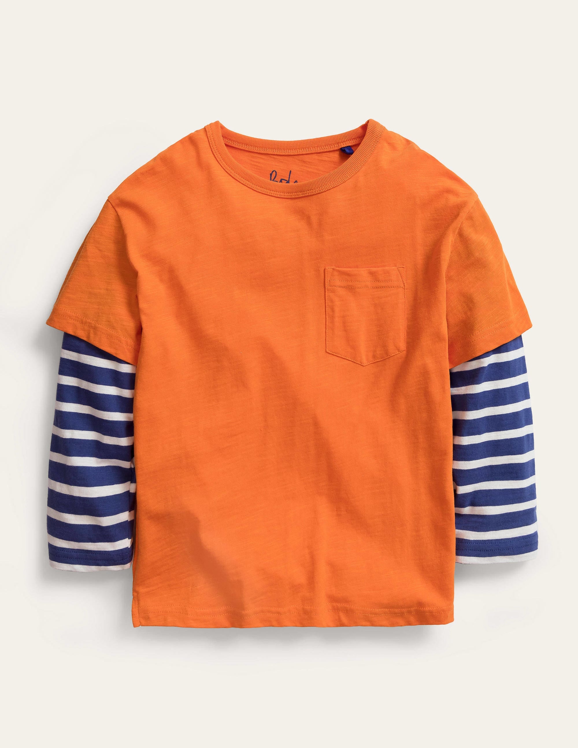 T-shirt manches longues à double épaisseur-Orange opale de feu - Image 1