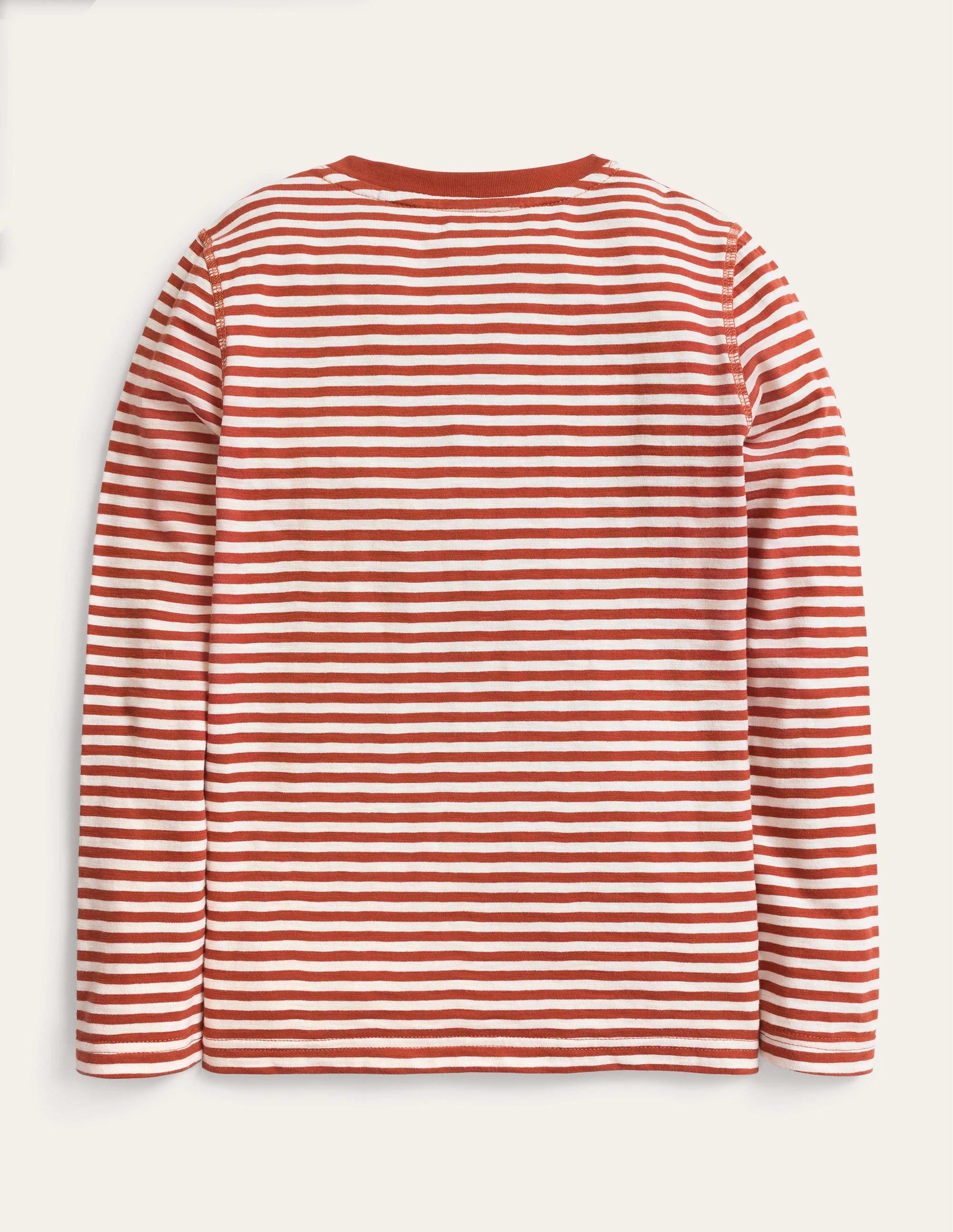 Long Sleeved Henley T-shirt-Roast Chestnut/White - Image 2
