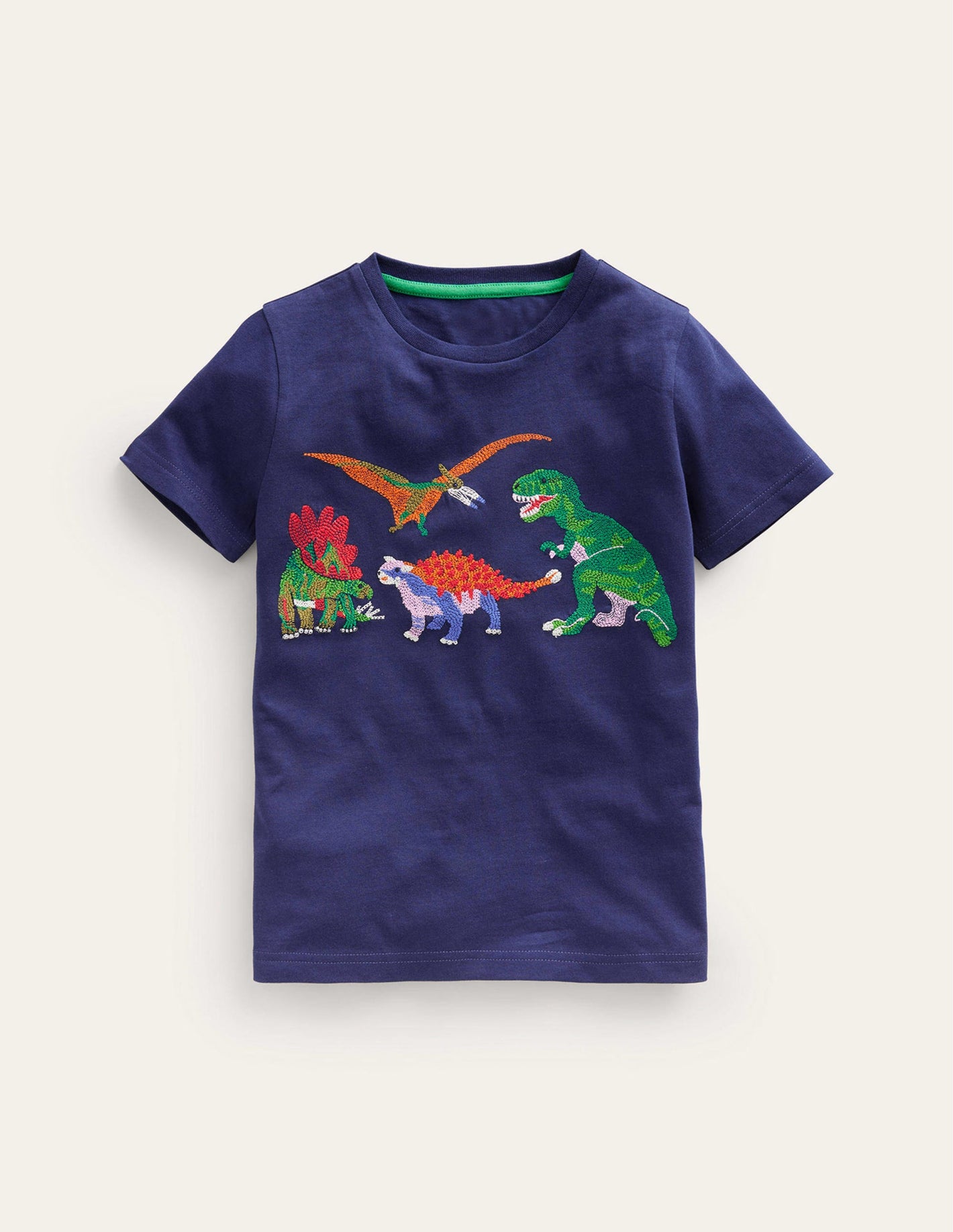 T-Shirt mit Superstitch-Schuluniform-Marineblau Dinos