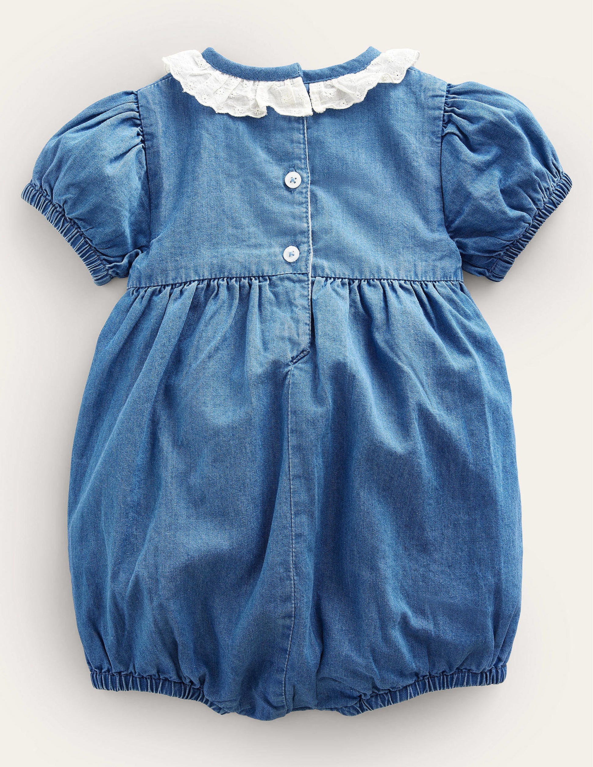 Gesmokter Webstrampler-Chambray Ducks-2