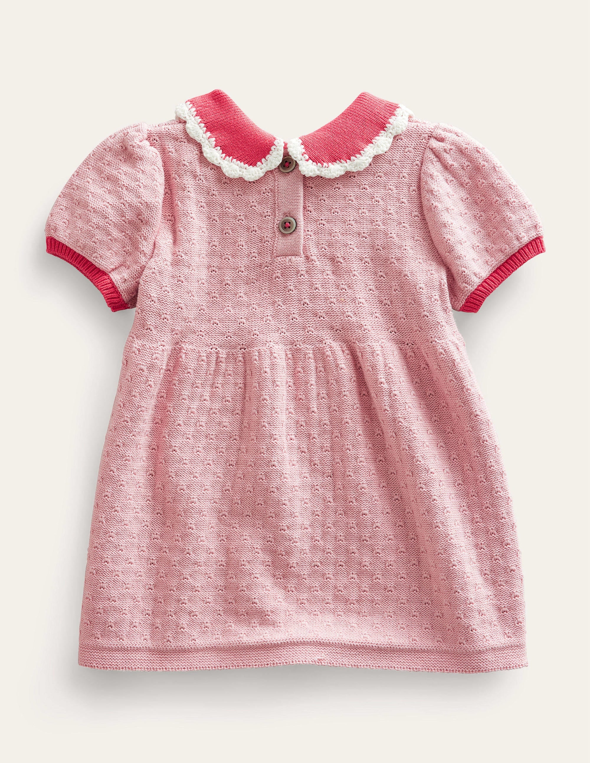 Robe en maille à manches bouffantes-Rose boto - Image 2