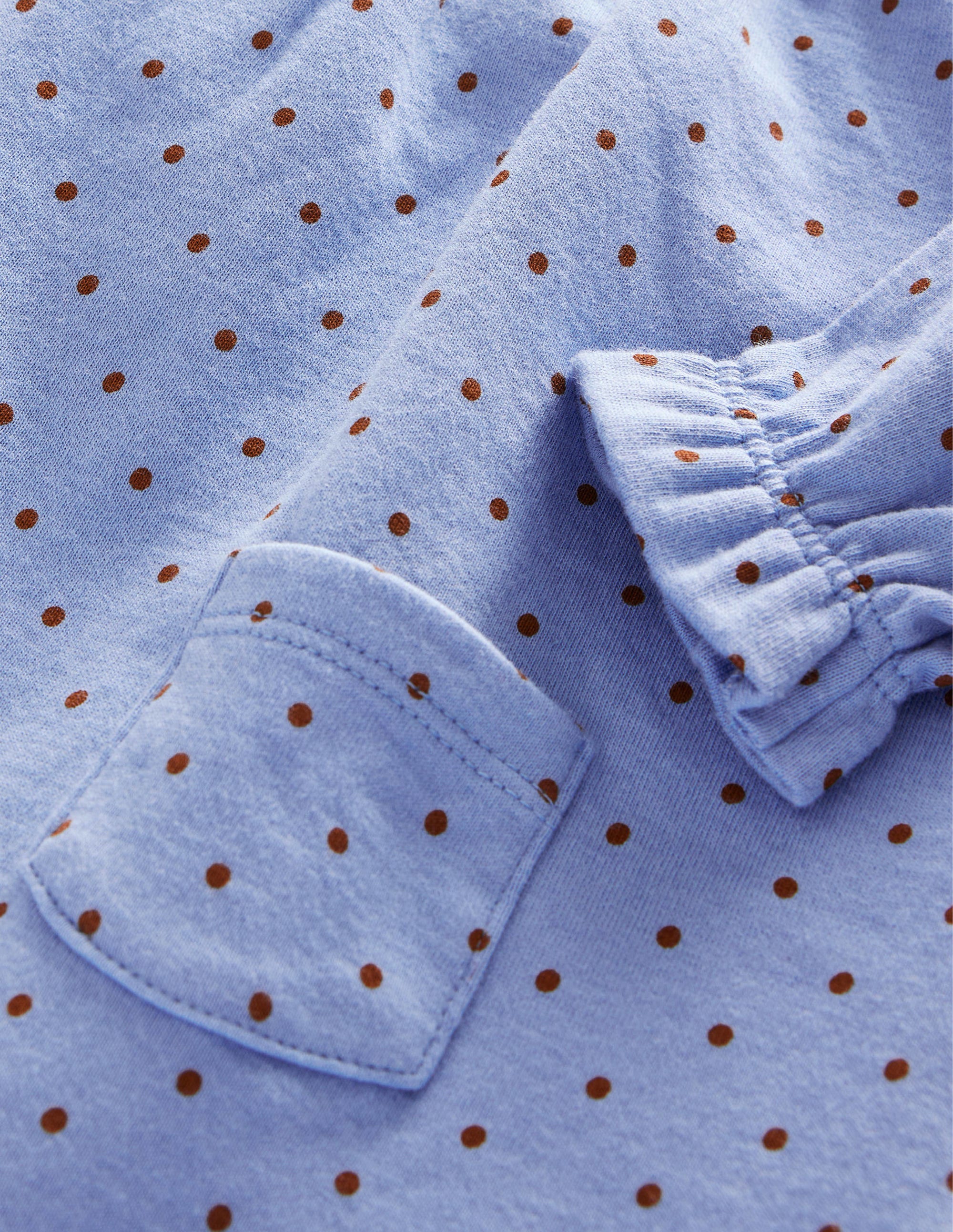 Doppelseitiges Jerseykleid-Vergissmeinnichtblau/Karamellbonbonbraun - Image 3