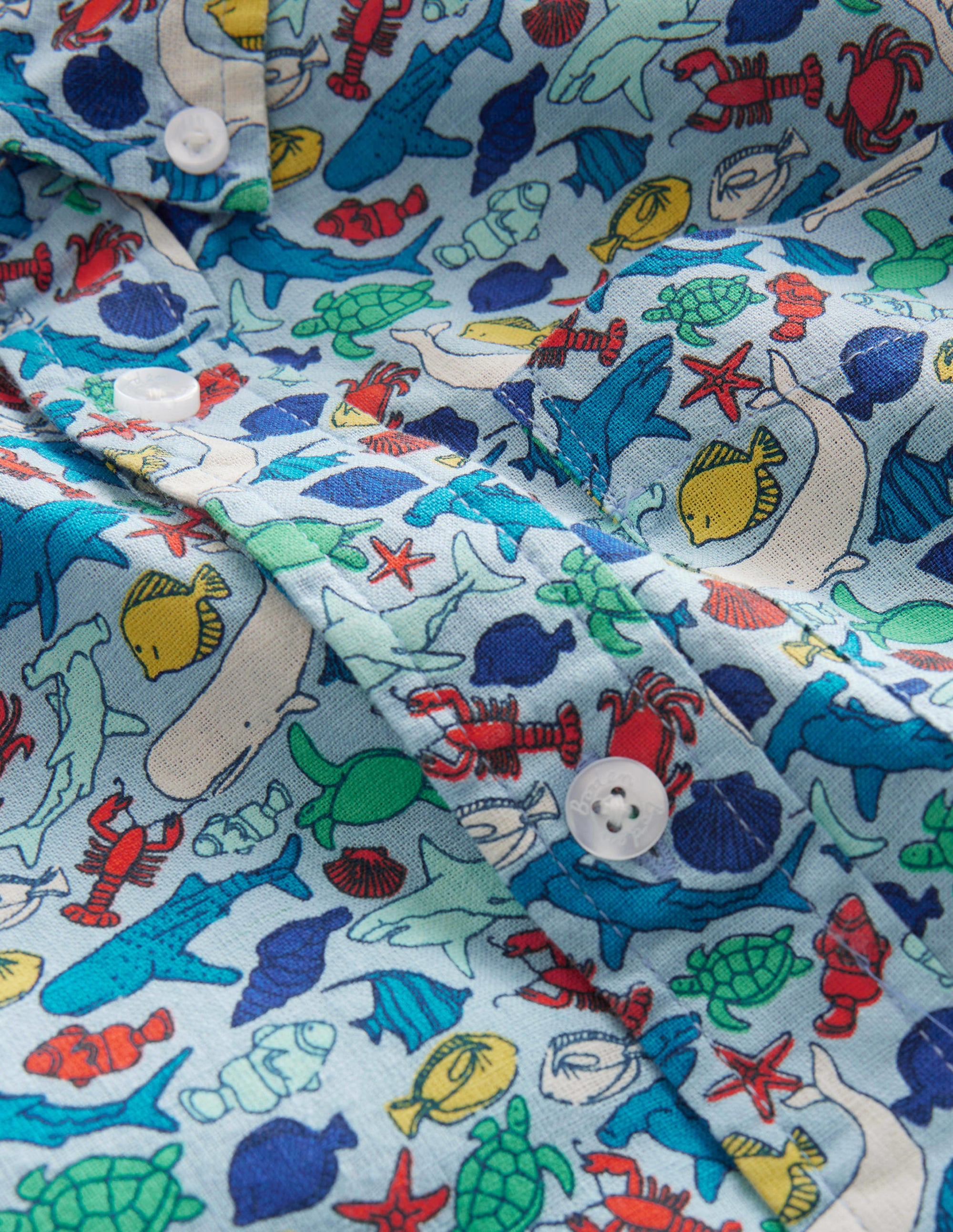 Chemise en coton et lin-Micro récif multi - Image 3