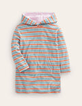 Poncho en éponge-Bleu tourmaline/orange