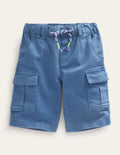 Short cargo teint en pièce-Bleu robot