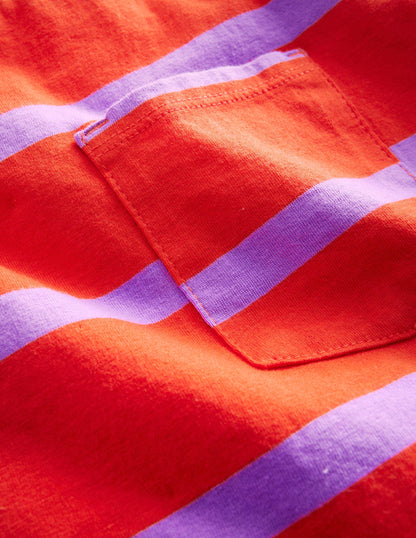 Lässiges T-Shirt-Mandarinenorange/Lila