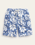 Short de survêtement en éponge-Motif floral bleu