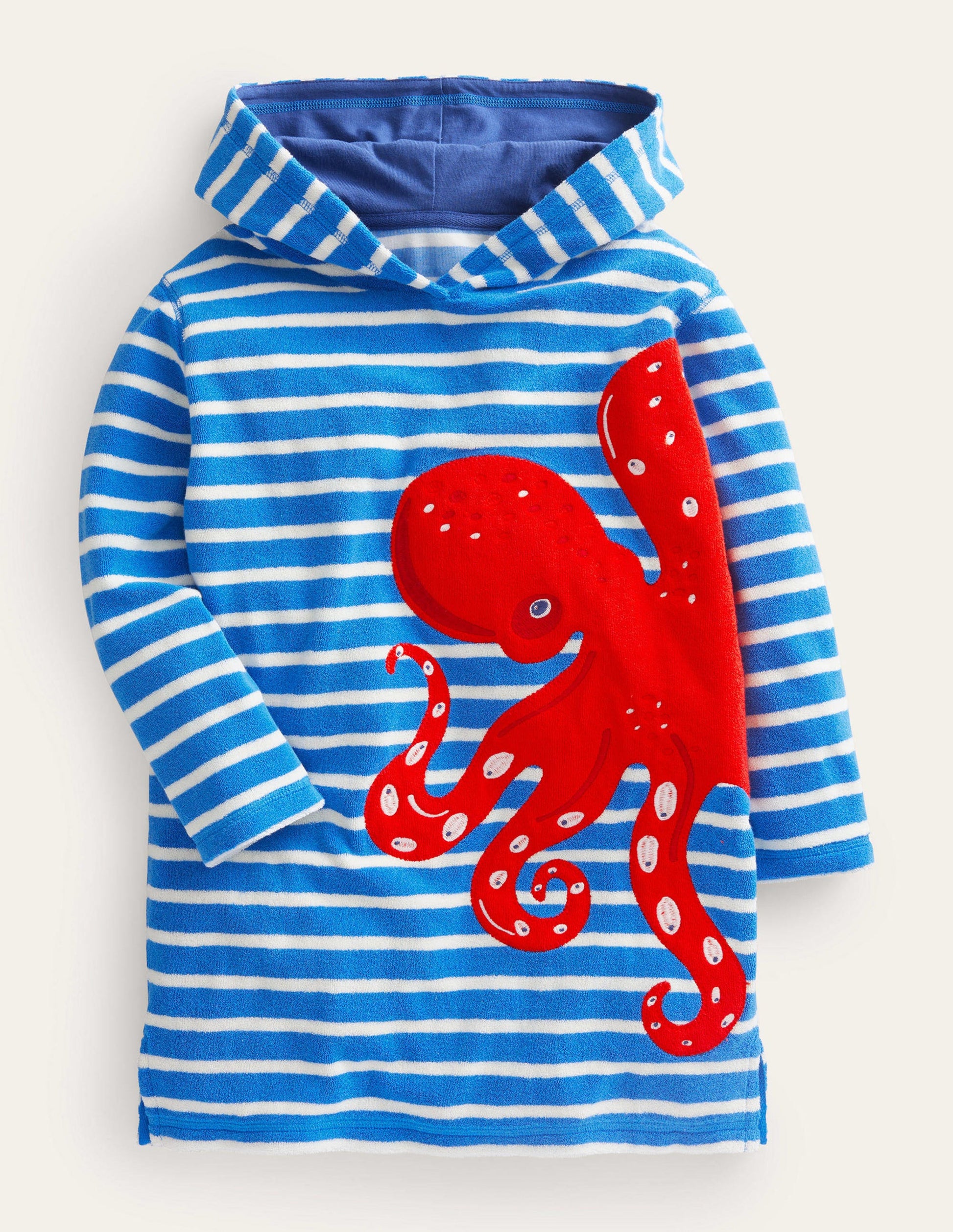 Poncho en éponge à appliqué-Pieuvre bleu cabanon/ivoire-1