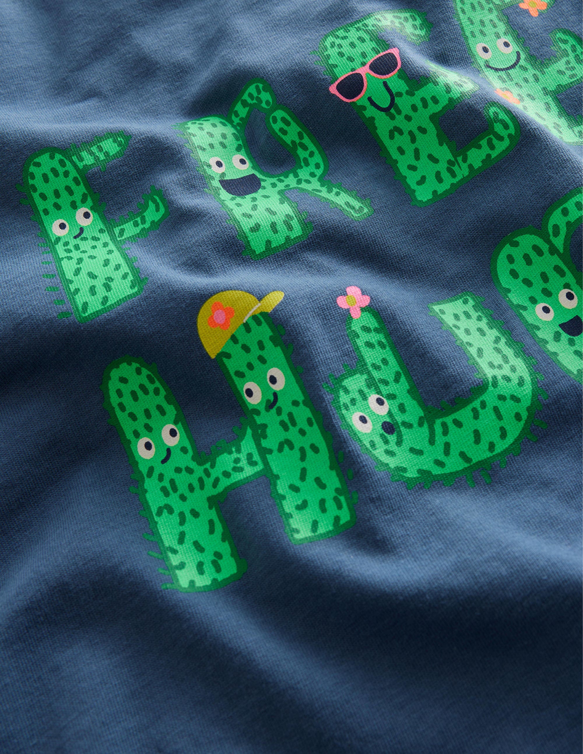 T-shirt à inscription-Motif Free Hugs bleu robot - Image 3