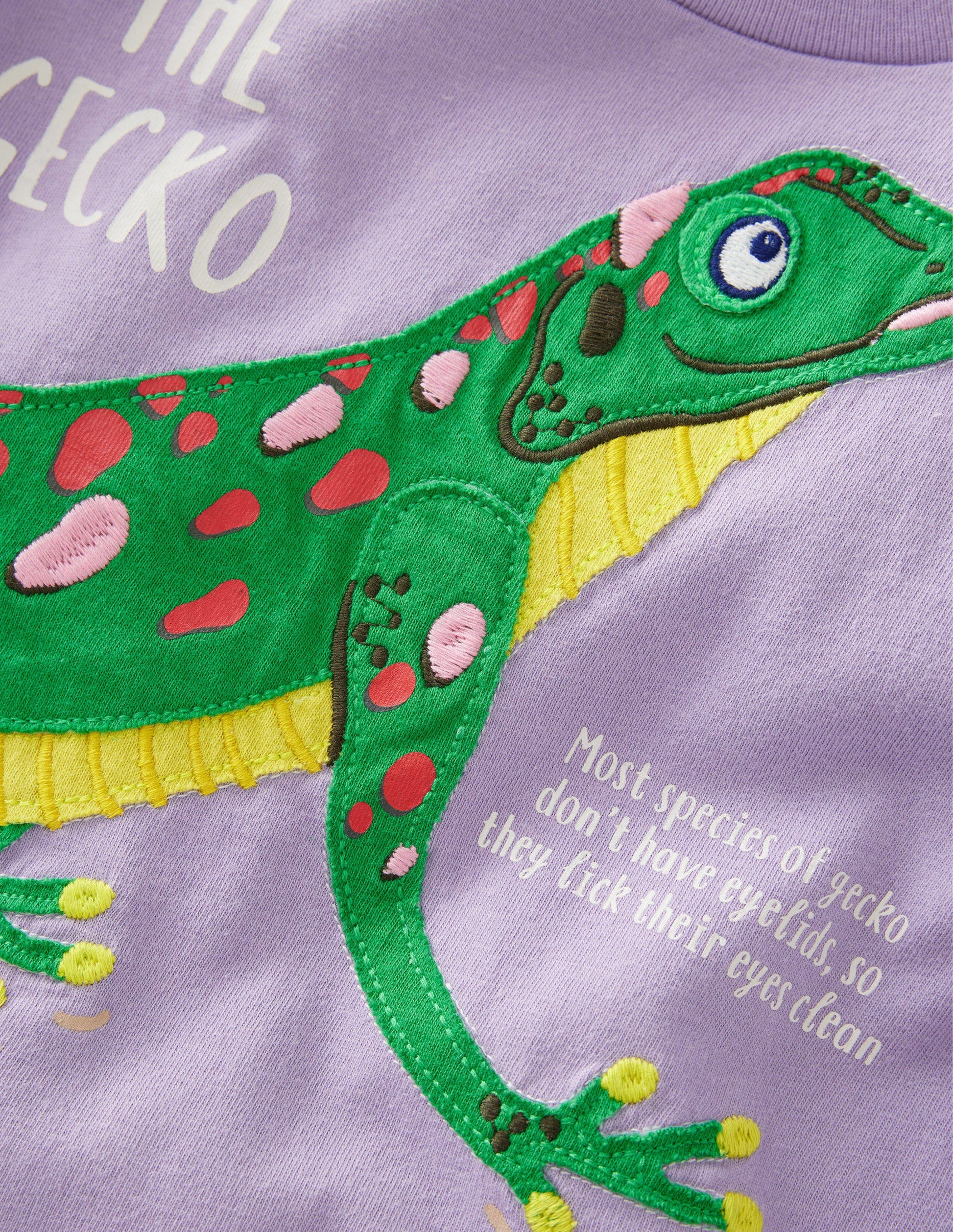 T-shirt à motif infos animalières-Lézard lavande brumeuse-3