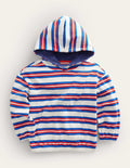 Sweat à capuche en éponge-Rayé multi bleu cabanon