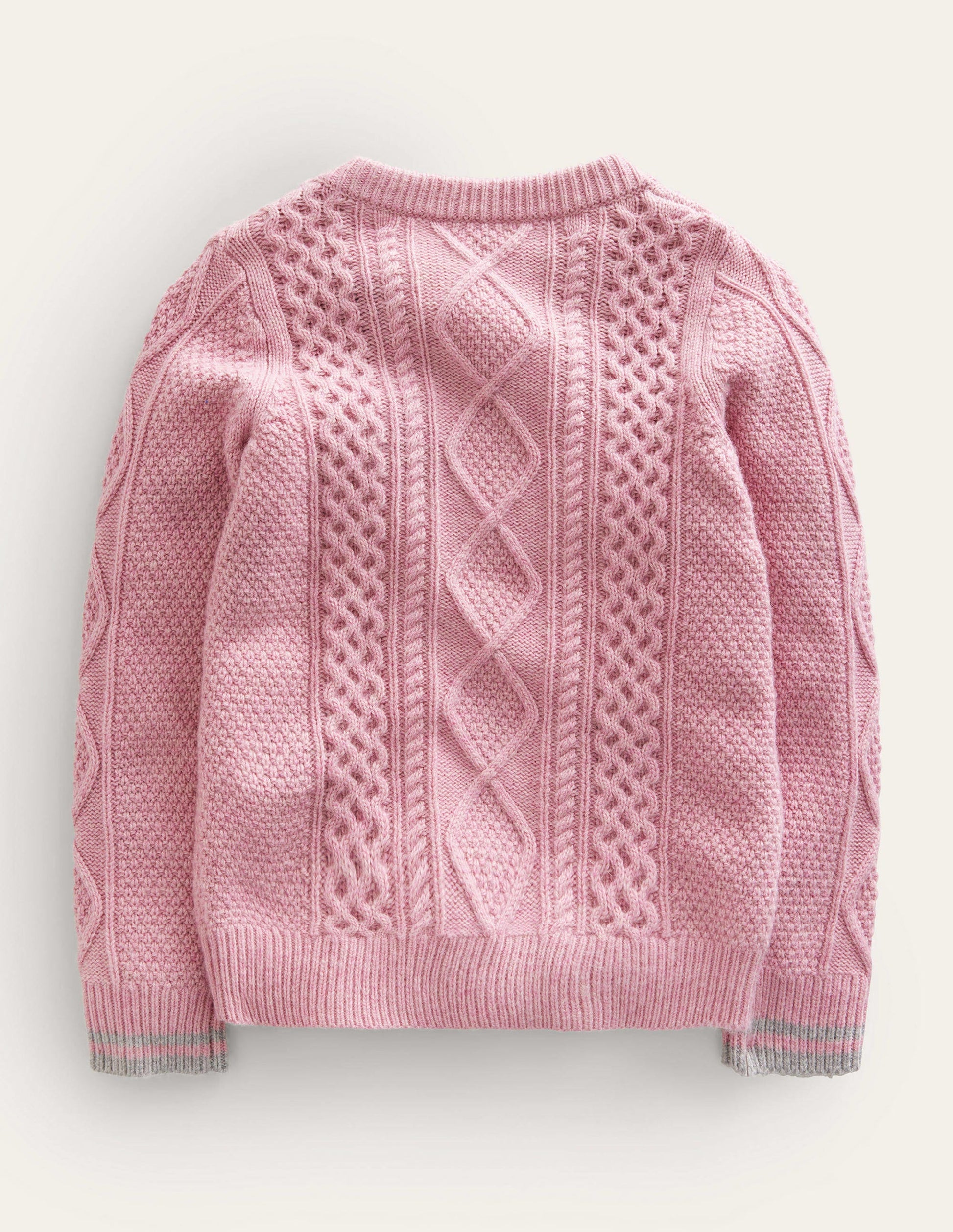 Pullover mit Zopfmuster-Pastell-Orchideenrosa-2