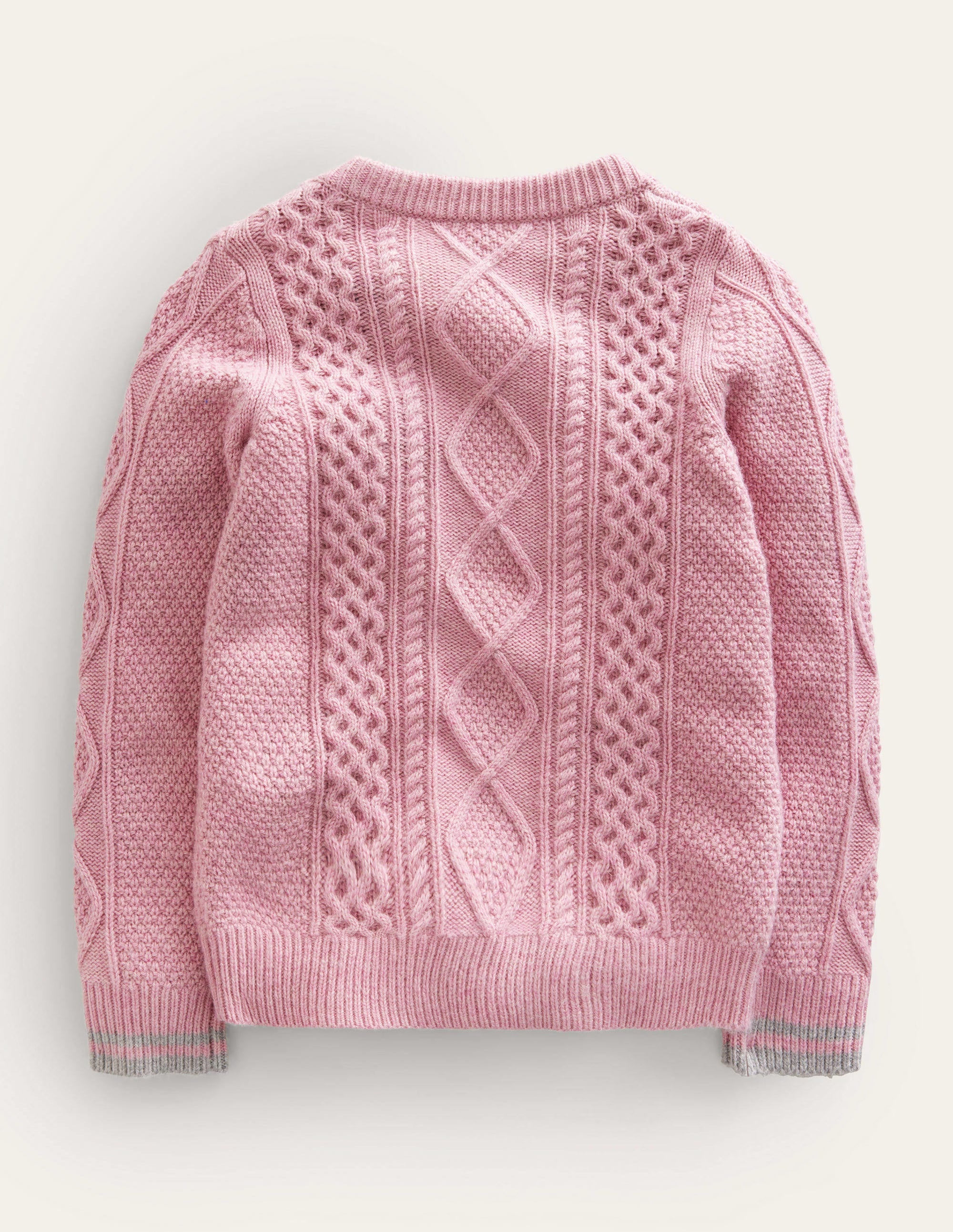 Pullover mit Zopfmuster-Pastell-Orchideenrosa - Image 2