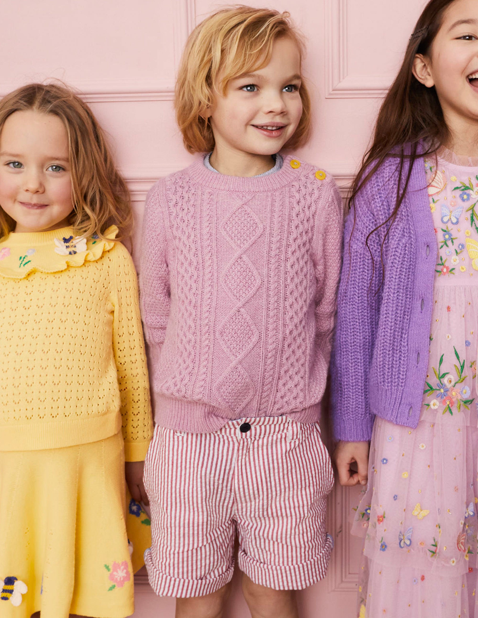 Pullover mit Zopfmuster-Pastell-Orchideenrosa - Image 4