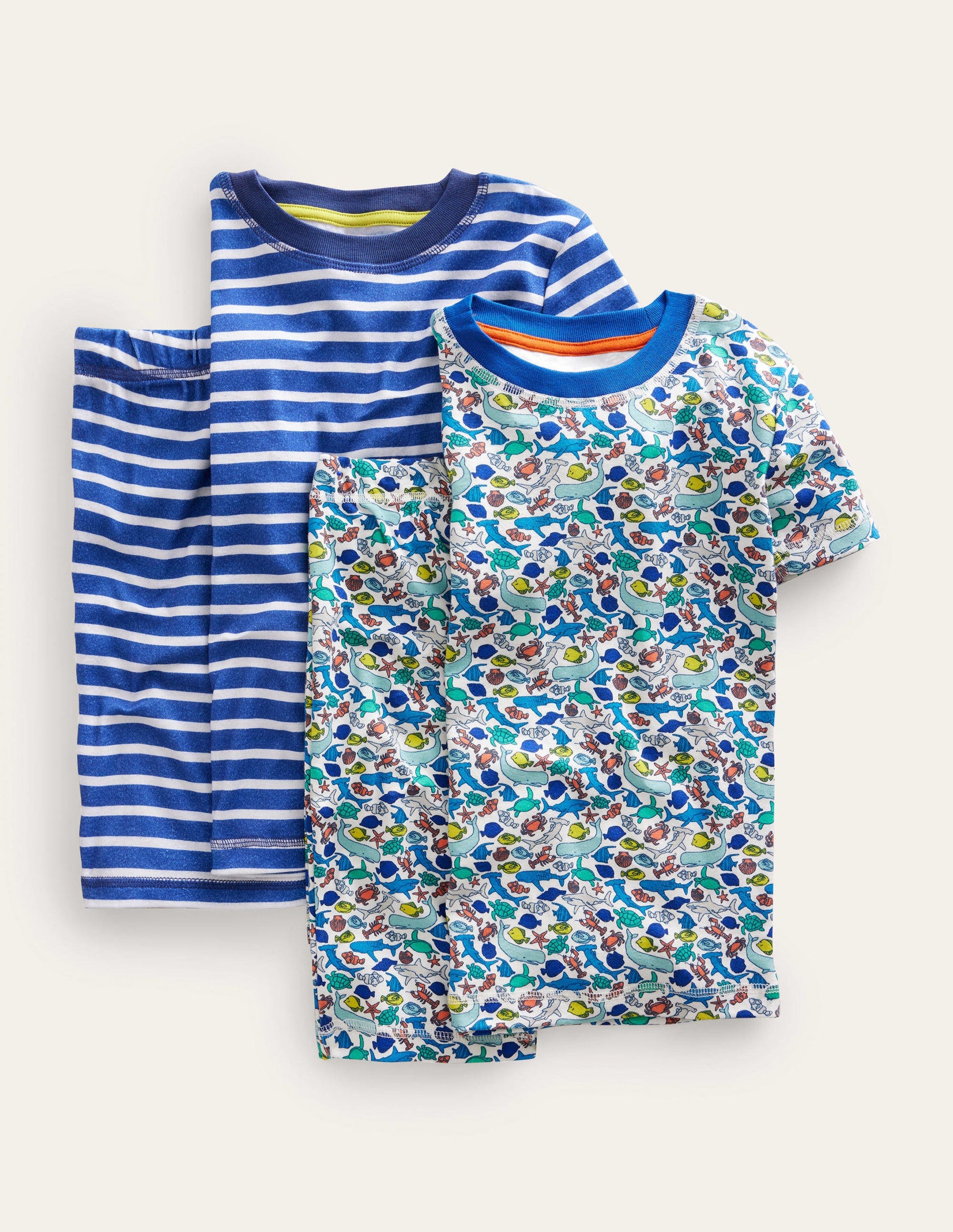 2 pyjamas courts douillets-Récif multi-1