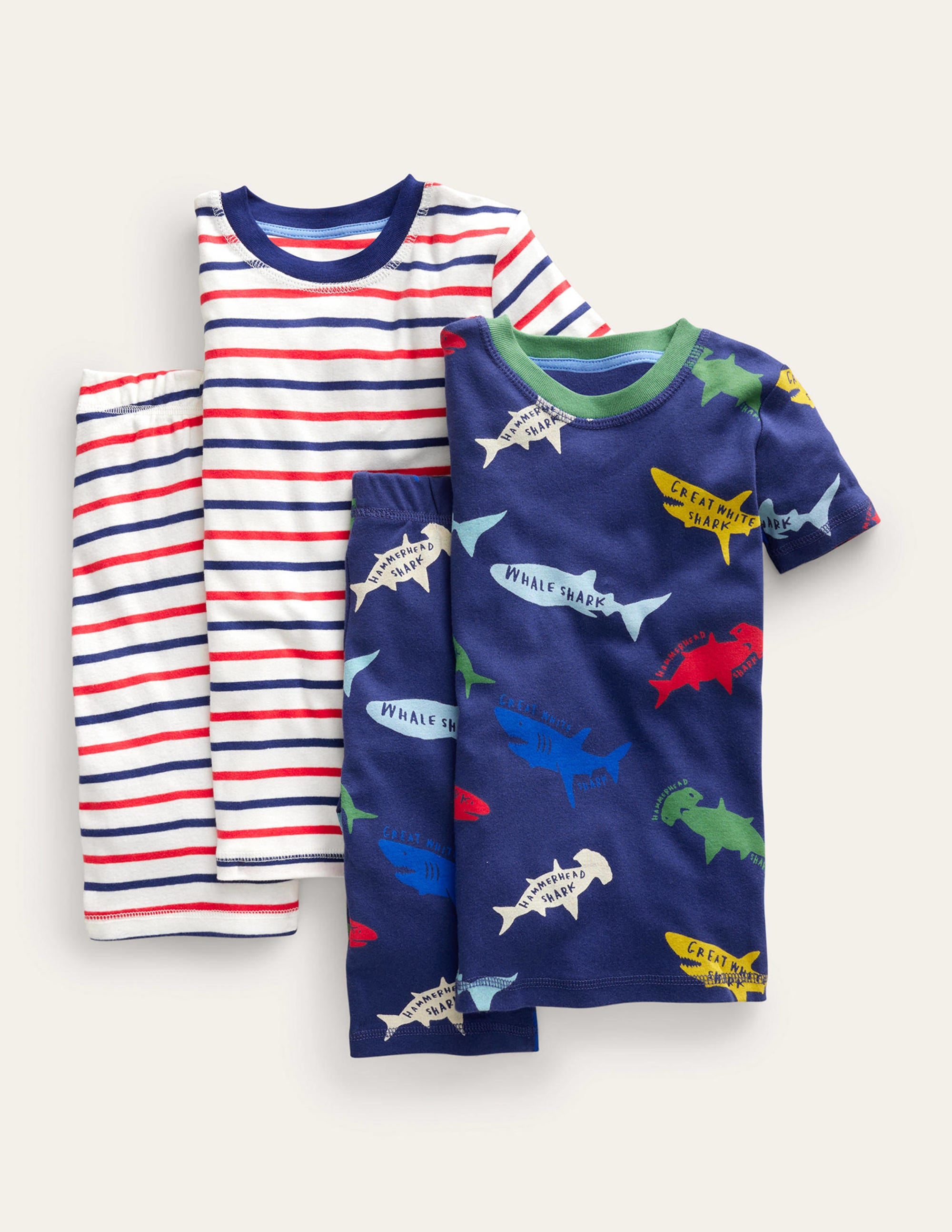 2 pyjamas courts douillets-Requins multi tribord - Image 1