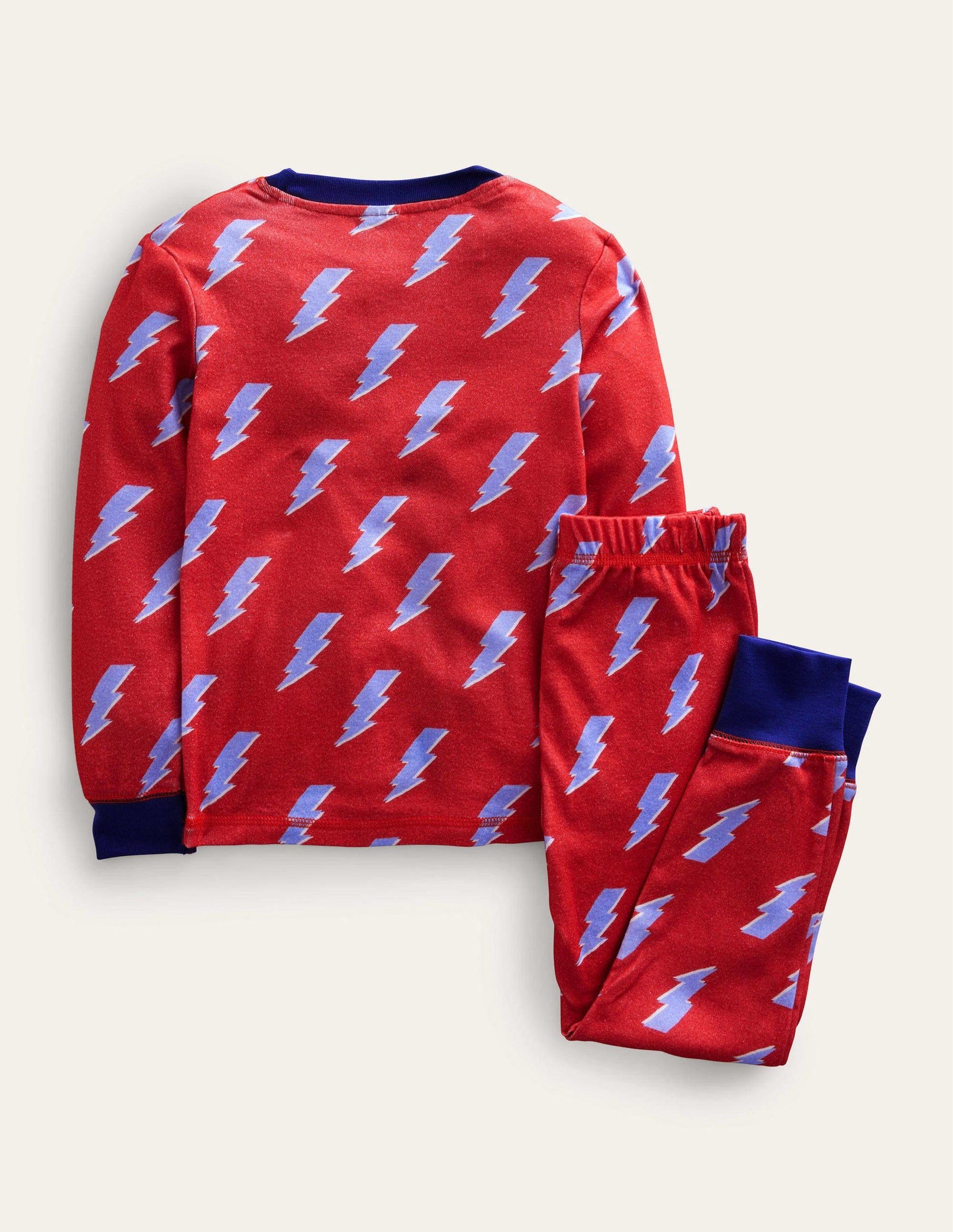 Single Glow-in-the-dark Pyjama-Red Lightening Bolt-2