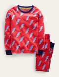 Single Glow-in-the-dark Pyjama-Red Lightening Bolt