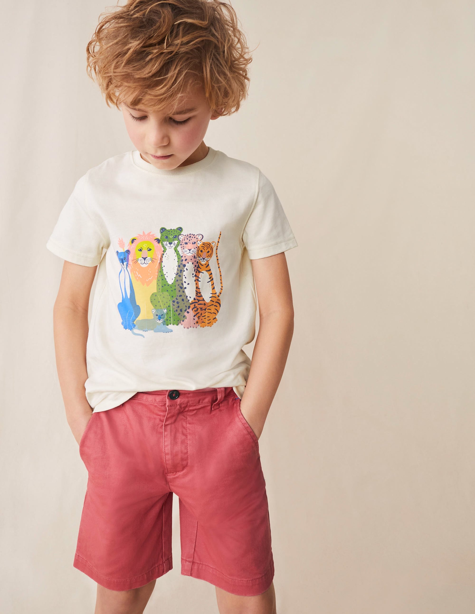 Klassische Chino-Shorts-Verwaschenes Cherrytomatenrot - Image 4