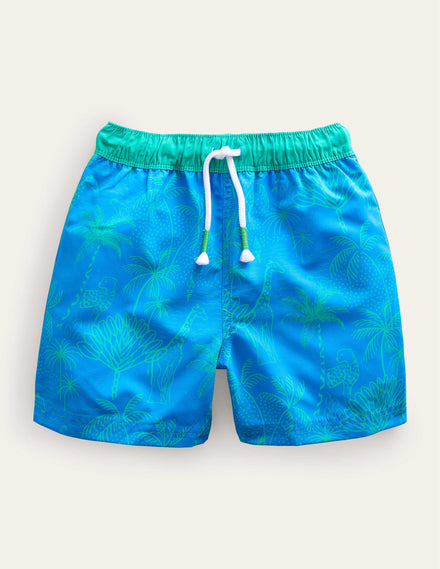 Badeshorts-Griechisches Blau Leopard