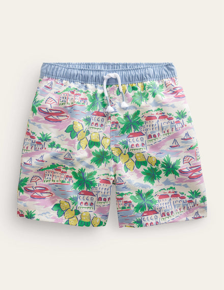 Badeshorts-Bunt, Szene