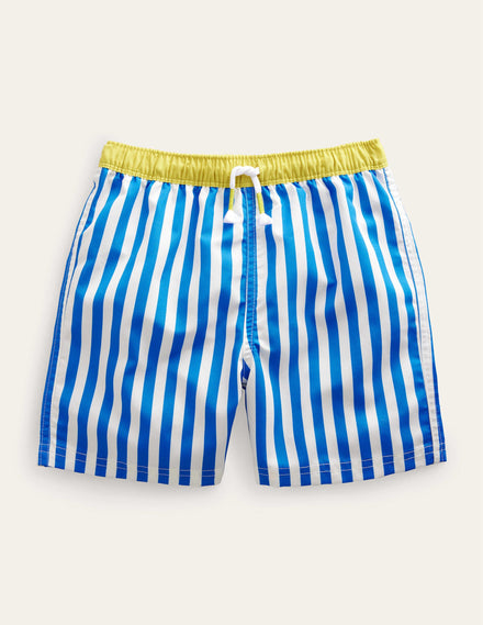 Badeshorts-Blau, Strukturierte Streifen