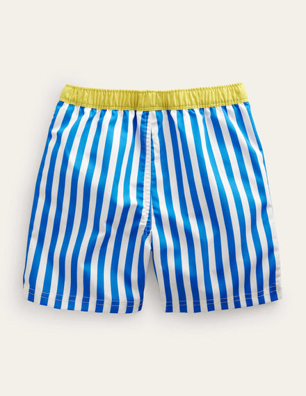Badeshorts-Blau, Strukturierte Streifen