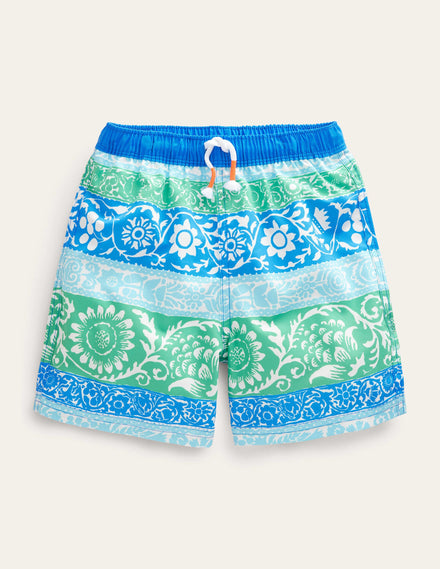 Badeshorts-Bunt, Gestreift