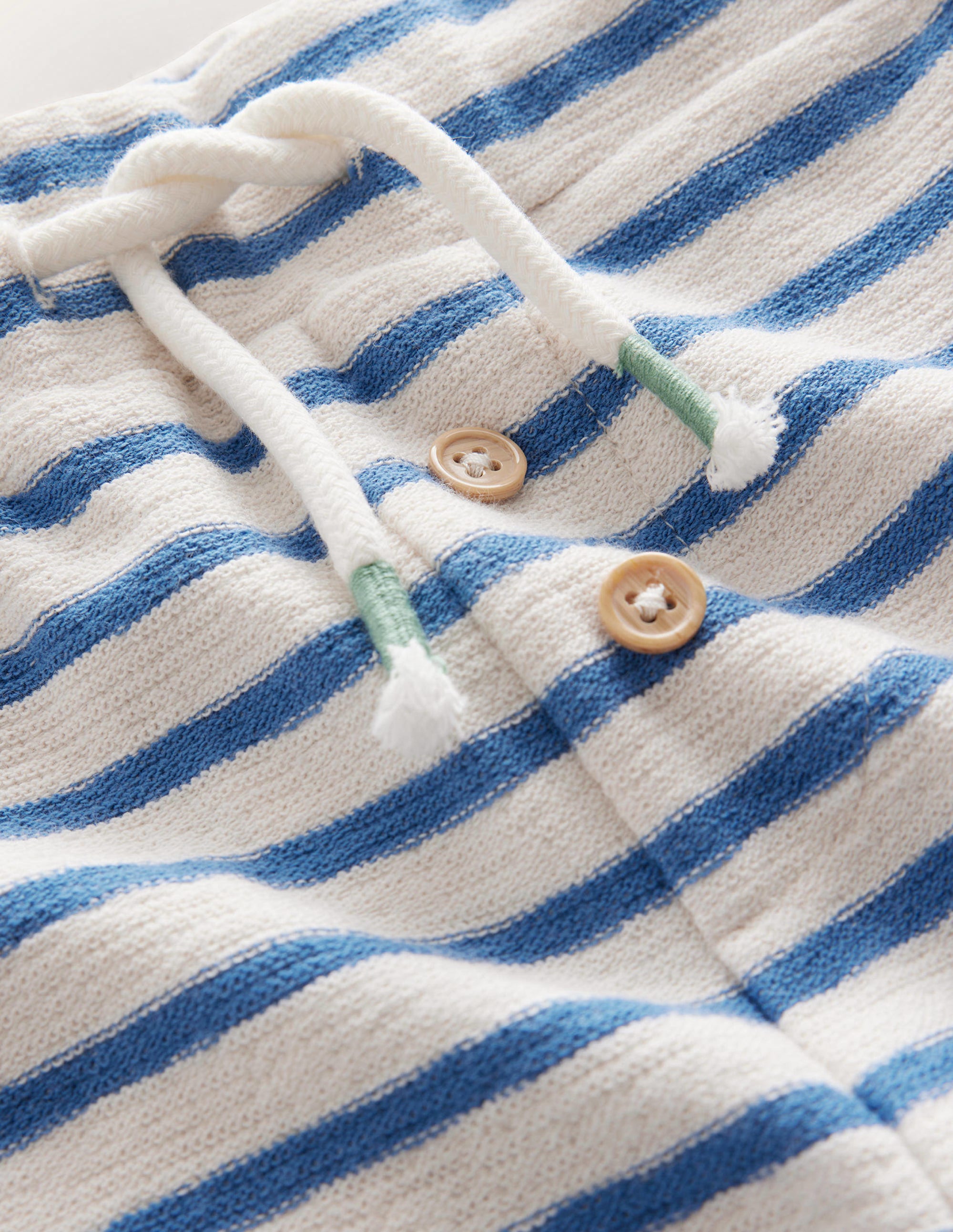 Short en jersey texturé-Bleu de Delft/blanc - Image 3