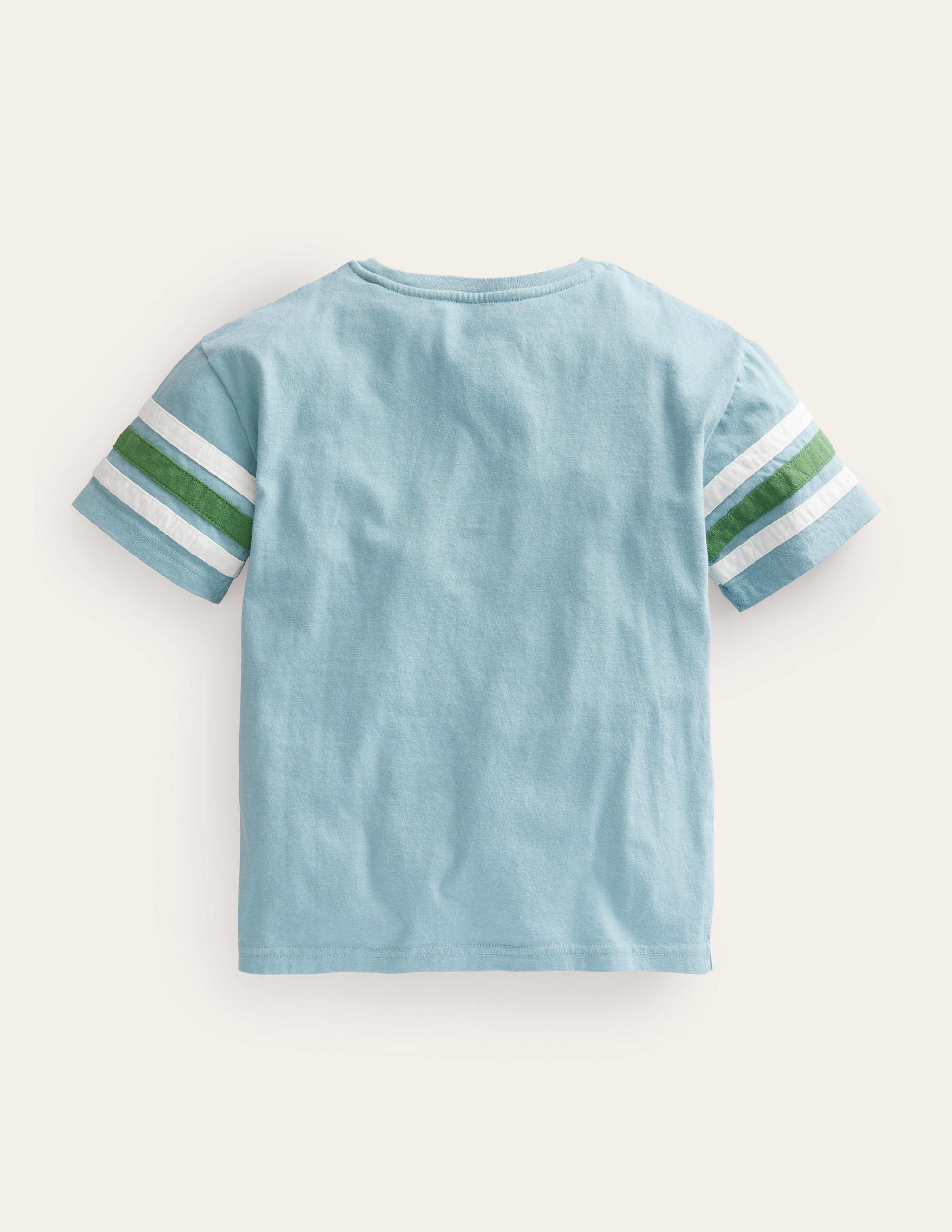 T-Shirt mit Kontraststreifen-Turmalinblau - Image 2