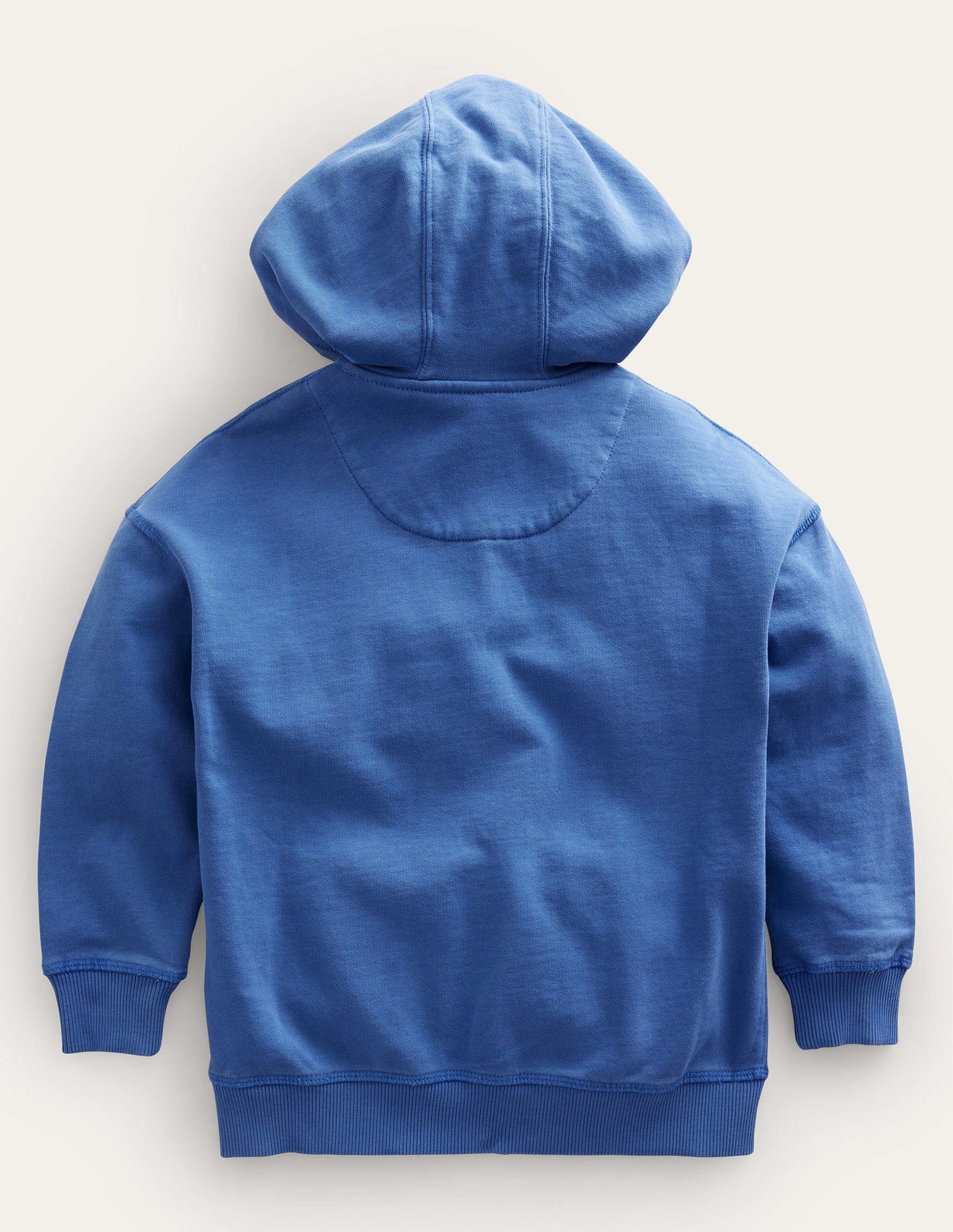 Sweat à capuche zippé teint en pièce-Bleu de Delft-2
