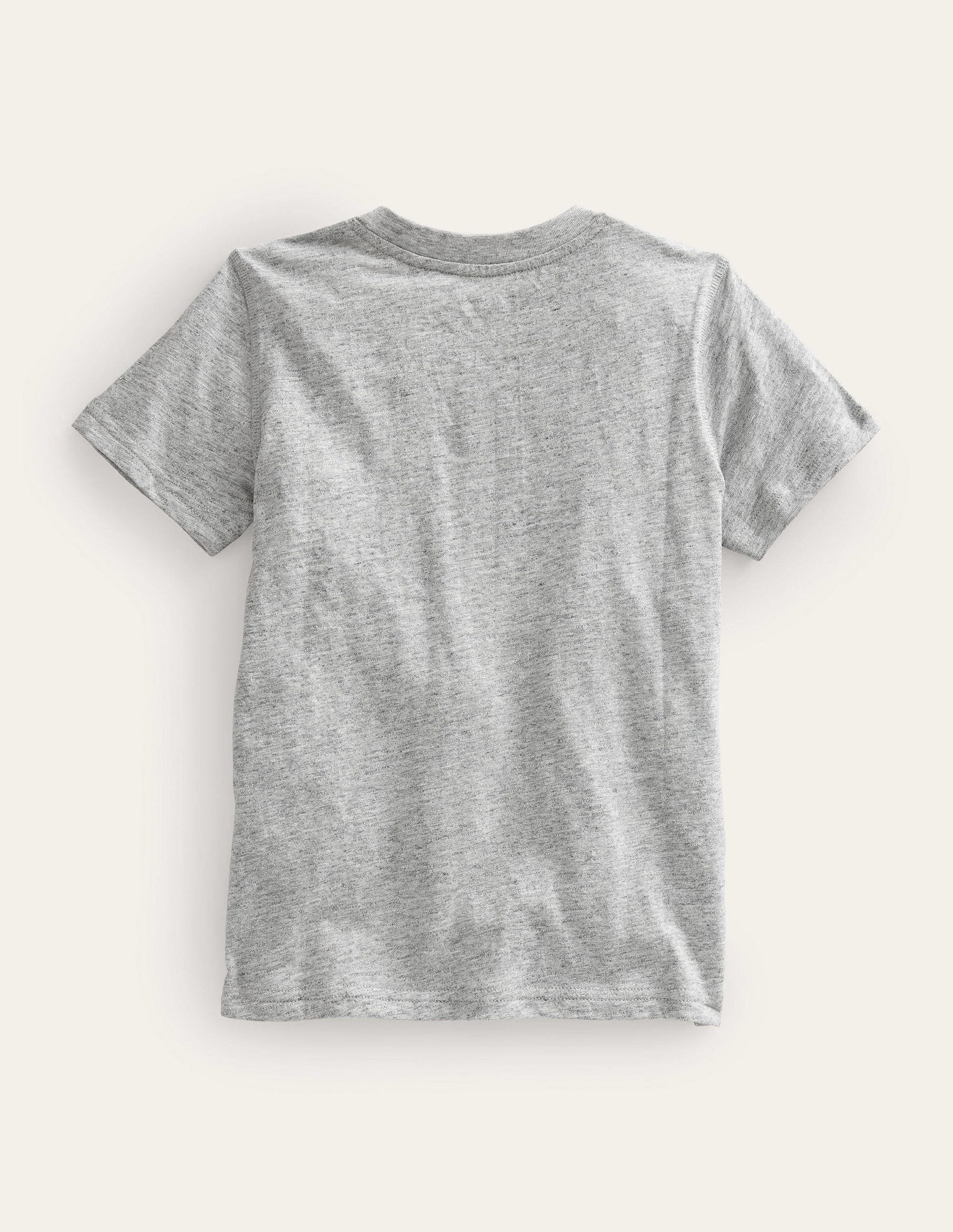 T-shirt à col tunisien en coton délavé-Gris chiné-2