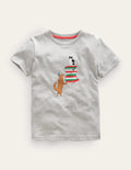 Originelles T-Shirt-Grau Meliert, Hund