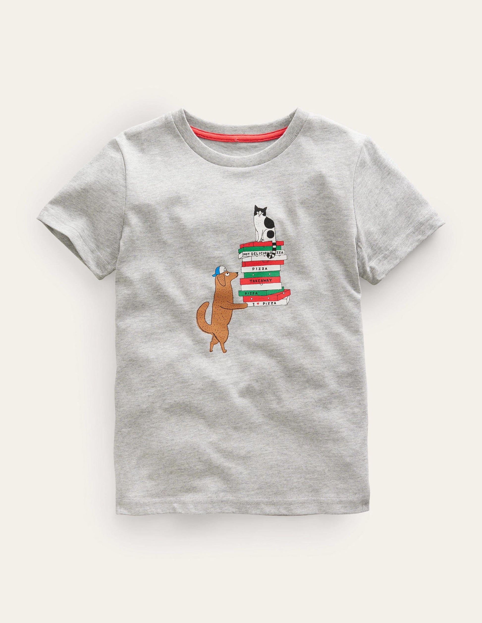 Originelles T-Shirt-Grau Meliert, Hund-1