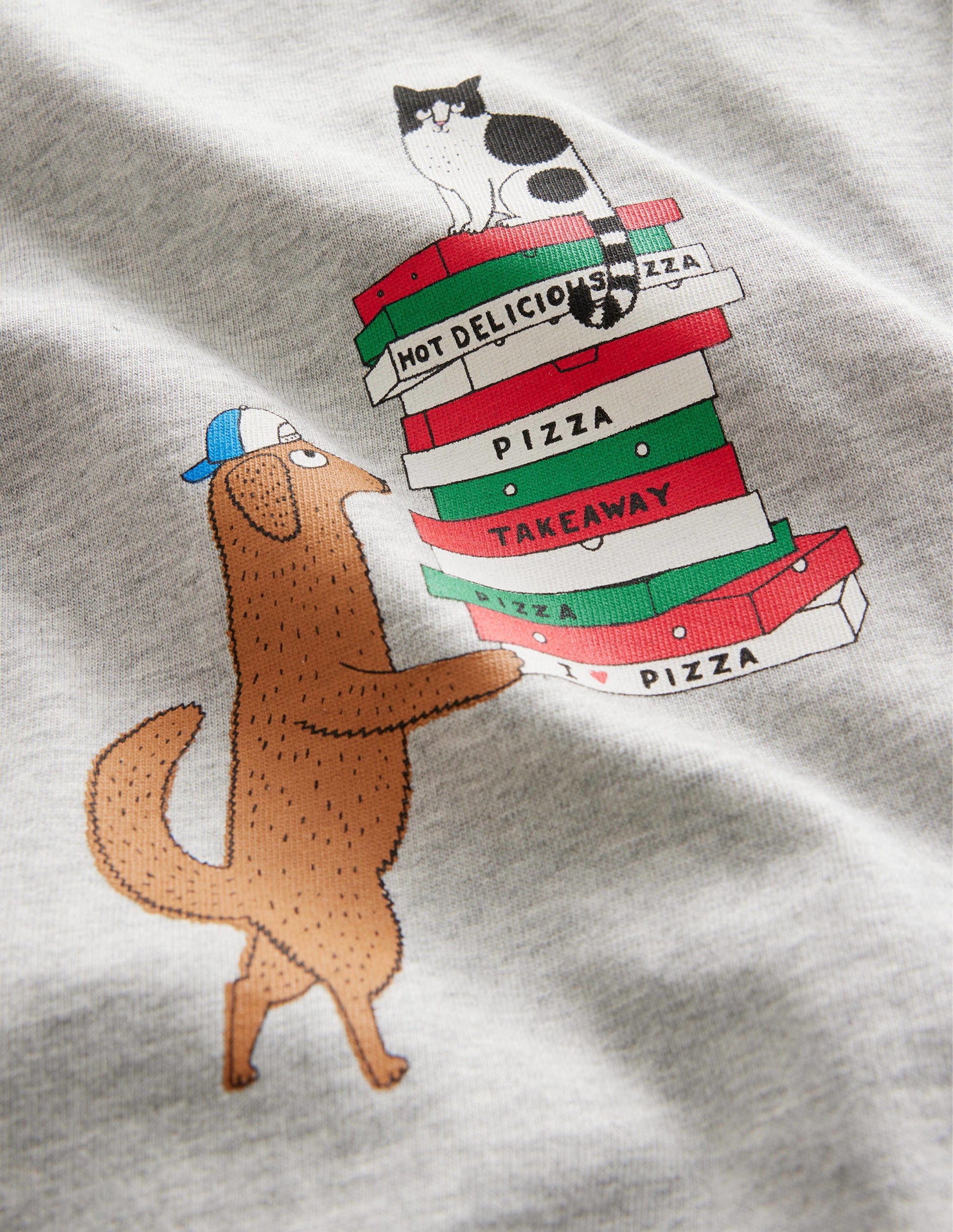 Originelles T-Shirt-Grau Meliert, Hund-3