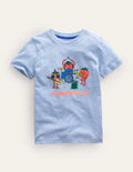 Originelles T-Shirt-Blau Meliert, Obst