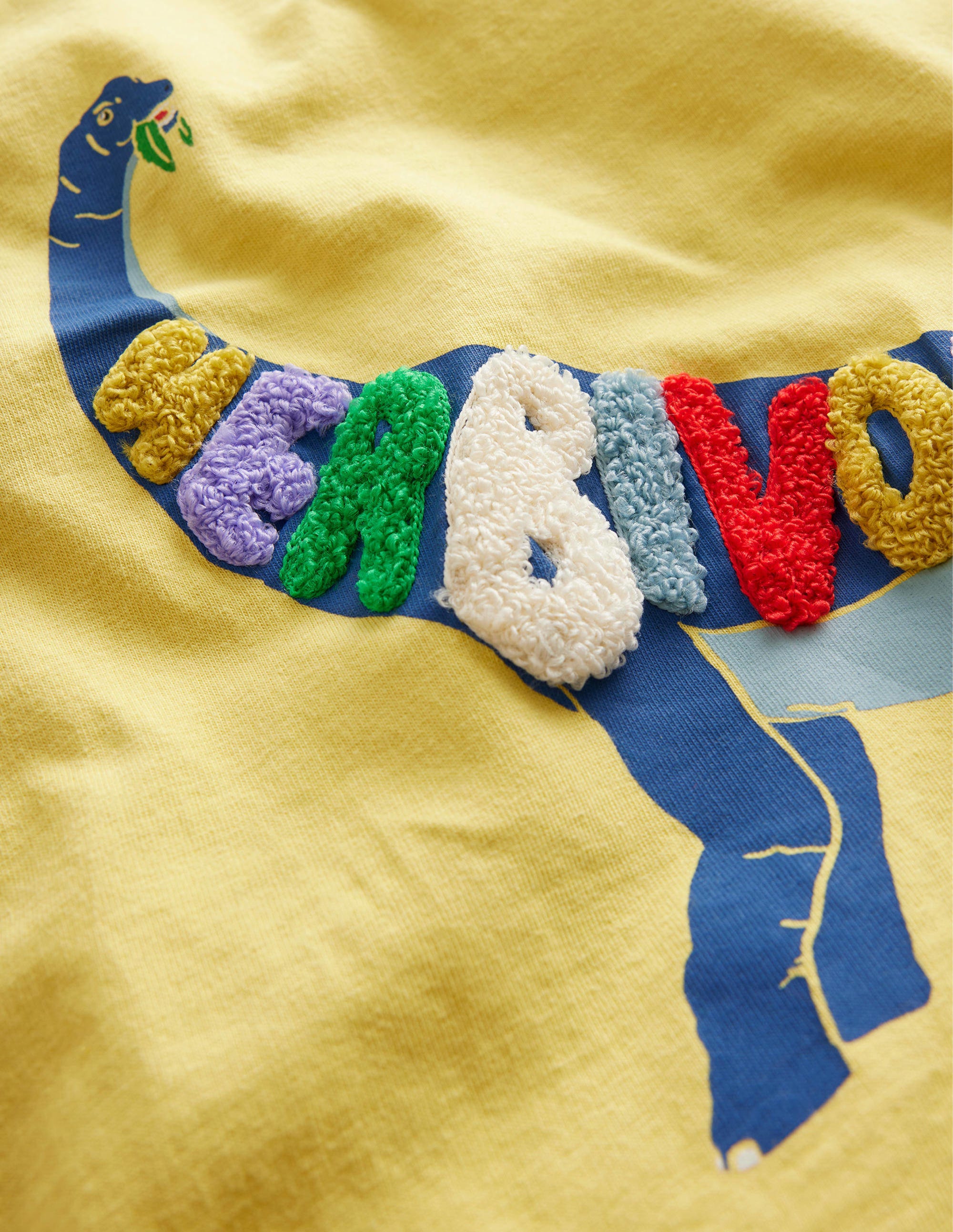 Lässiges Motiv-T-Shirt-Butterblumengelb, Dinosaurier - Image 3