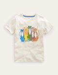 T-Shirt mit Grafik-Vanille, Katzen